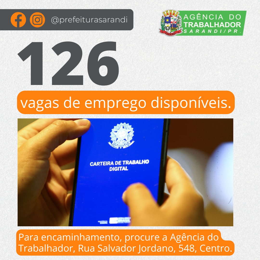 Vagas de Emprego - 13/03/2023